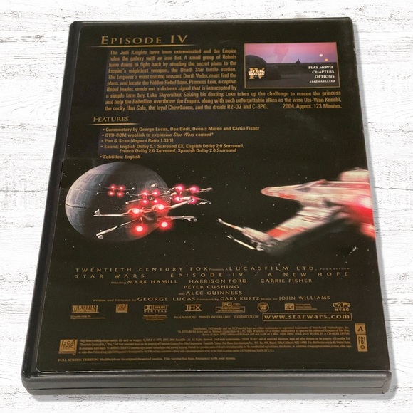 Star Wars Episode IV A New Hope Full Screen THX DVD - Picture 2 of 2